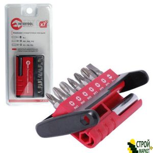 A set of screwdriver attachments with magnetic holder 8 units. Cr-V VT-0107 Intertool