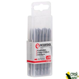 Set of screwdriver attachments PH2 * 75mm pack. 10 pieces. VT-0071 Intertool