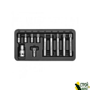 A set of screwdriver attachments Spline M5-M12 with adapter 1/2 11 items YT-0415 Yato