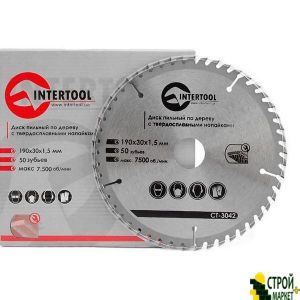 Saw blade for wood with tungsten carbide tipped 190 * 30 * 1.5mm, 50 teeth CT-3042 Intertool