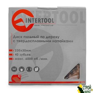 Saw blade for wood with tungsten carbide tipped 230 * 30 * 1.6mm, 40 teeth CT-3046 Intertool