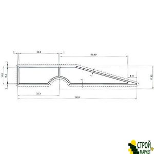 Generally trapezoidal 200cm, the profile 1 mm, width 93 mm, a reinforcing rib. MT-2220 Intertool