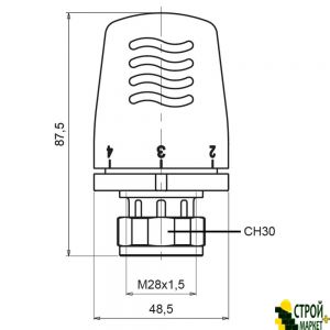 Термоголовка №1100 з рідинним елементом 28х1,5 0-28С SD00021924 Icma