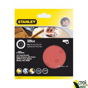 Бумага шлифовальная круглая STANLEY 125 мм P320 5 шт