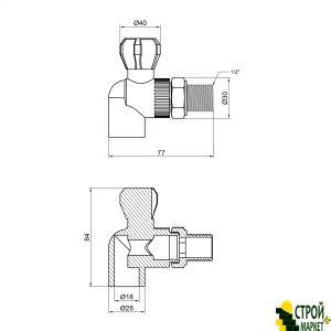 Кран кульовий радіаторний з PPR 20 кутовий SD00005685 Alfa Plast