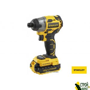 Шуруповерт бесщеточный аккумуляторный STANLEY 2 х Li-ion 18 В 2 Ач 1/4" 160 Нм + кейс