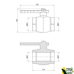 Кран кульовий 50 SD00020250 Alfa Plast