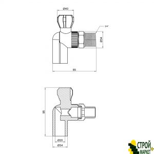 Кран кульовий радіаторний з PPR 25 кутовий SD00005686 Alfa Plast