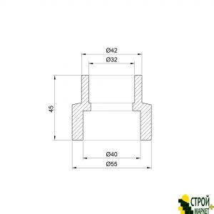 Coupling PPR from 40h32 Reduction SD00006322 Alfa Plast