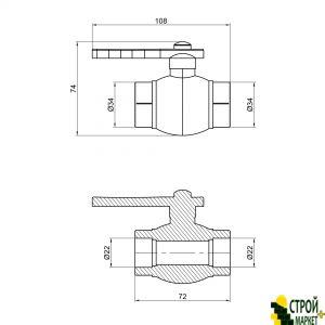 Кран кульовий 25 SD00005737 Alfa Plast