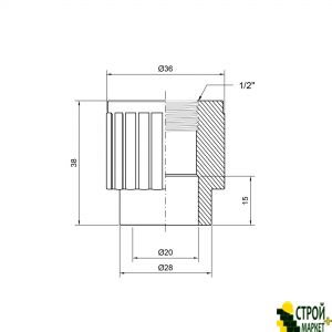 Coupling of PPR 20x1 / 2 "female thread SD00006451 Alfa Plast