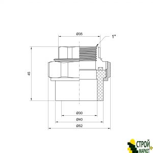 Американка из PPR 32х1", внутренняя резьба SD00003407 Alfa Plast