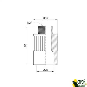 Муфта з PPR 25х1 / 2 ", зовнішня різьба SD00006454 Alfa Plast