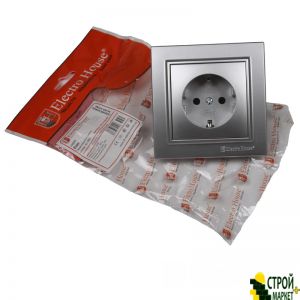 Socket with grounding stone Silver Enzo 16A IP22 ElectroHouse