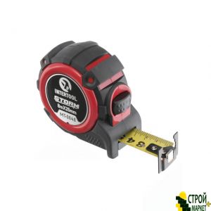 Measuring tape with a metal blade, 8m * 25mm-sided scale, nylon coating, two-sided hook with a magnet, autostop web STORM MT-0848 Intertool