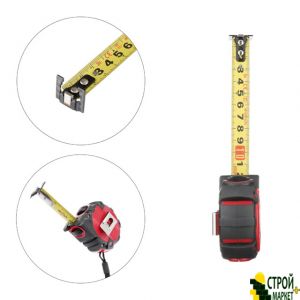 Measuring tape with a metal blade, 3m * 16mm-sided scale, nylon coating, two-sided hook with a magnet, autostop web STORM MT-0843 Intertool