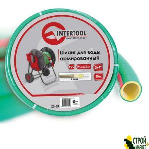 Шланг для води 4-х шаровий 3/4, 10м, армований, PVC GE-4121 Intertool