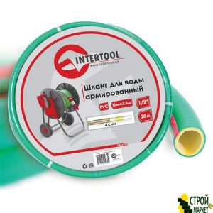 Шланг для води 4-х шаровий 1/2, 20м, армований, PVC GE-4103 Intertool