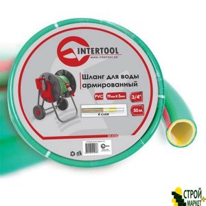 Шланг для води 4-х шаровий 3/4, 50м, армований, PVC GE-4126 Intertool