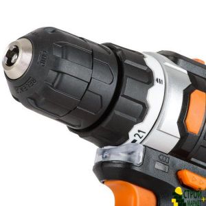 Drill Rechargeable Li-Ion 18B, 25Nm, 2 speed: 0-400 - about 0-1500 • min, 2 Accum 1.3Ach, fast charge 1 hour WT-0314 Intertool.