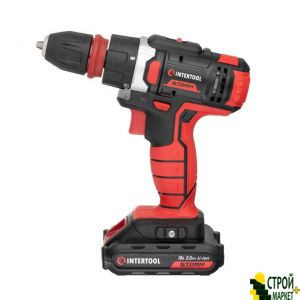 Drill Rechargeable Li-Ion 18 V, 25 Nm, 0-400 / 0-1500 / min, 2x2.0 Ah 1 hour fast charge, a removable chuck WT-0317 Intertool