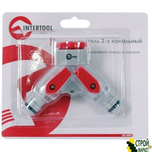 Distributor 2 channels with each channel adjustable 1/2 "with internal thread on inlet 3/4" & 1 GE-2003 Intertool