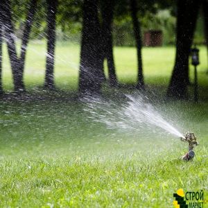 Pulsating sprinkler with full-particle zone irrigation on crutches circle -sector watering up to 12m. Brass, Zinc all GE-0052 Intertool