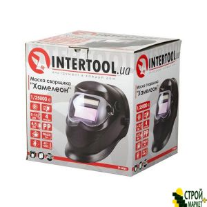 Welder mask Chameleon class filter -1/2 1 -1, 4 sensor, DIN5-13, 1 / 25000s, sm.okno 98h53mm, PP, SP-0064 Intertool