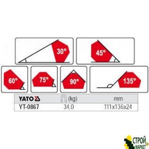 Magnetic holder for the welding metal 34 kg YT-0867 Yato