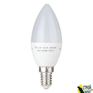 LED Light Bulb LED C37, E14, 3W, 150-300V, 4000K, 30000ch, 3years warranty. Candle LL-0151 Intertool