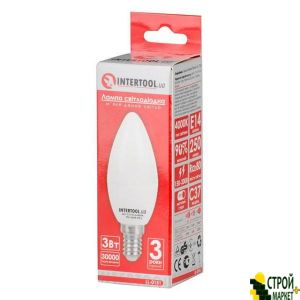 LED Light Bulb LED C37, E14, 3W, 150-300V, 4000K, 30000ch, 3years warranty. Candle LL-0151 Intertool