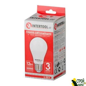 LED lamp LED A60, E27, 12W, 150-300V, 4000K, 30000ch, 3years warranty. LL-0015 Intertool