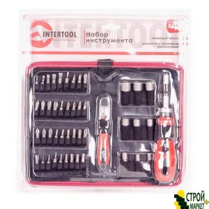 Screwdriver with set of nozzles reversionny and ratchet, a cover fabric 48ed. VT-1048 Intertool