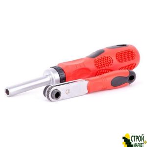 Screwdriver with set of nozzles reversionny and ratchet, a cover fabric 48ed. VT-1048 Intertool