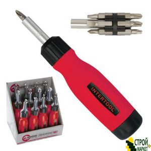 Screwdriver with set of nozzles reversionny 12ed VT-1003 Intertool