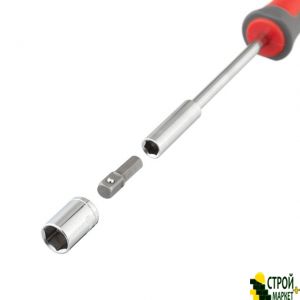 Screwdriver with a magnetic holder for nozzles 1/4 100 mm, with a set of nozzles 15 units VT-3343 Intertool